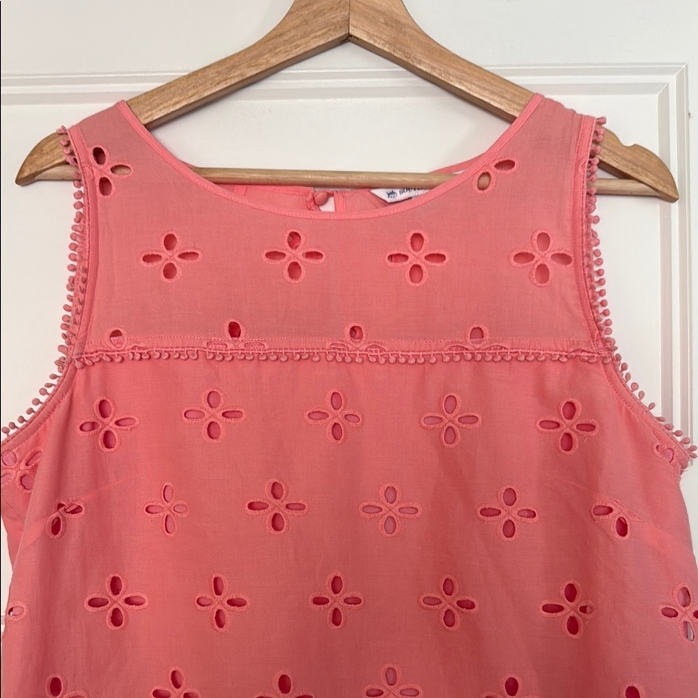 Southern Tide Coral Eyelet Sleeveless Top - Picture 4 of 9